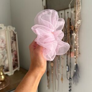Elegant Lavender Organza Hair Scrunchie